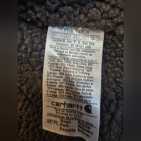 Carhartt Vintage 90's Chore Barn Jacket Fleece Lined Faded Black Grey Outdoors - Picture 5 of 13